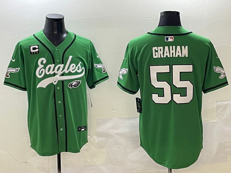 Men Philadelphia Eagles 55 Graham Green three generations Jointly Name 2025 Nike Limited NFL Jersey style 1